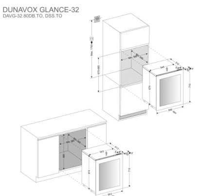 Винный шкаф Dunavox DAVG-32.80DSS.TO